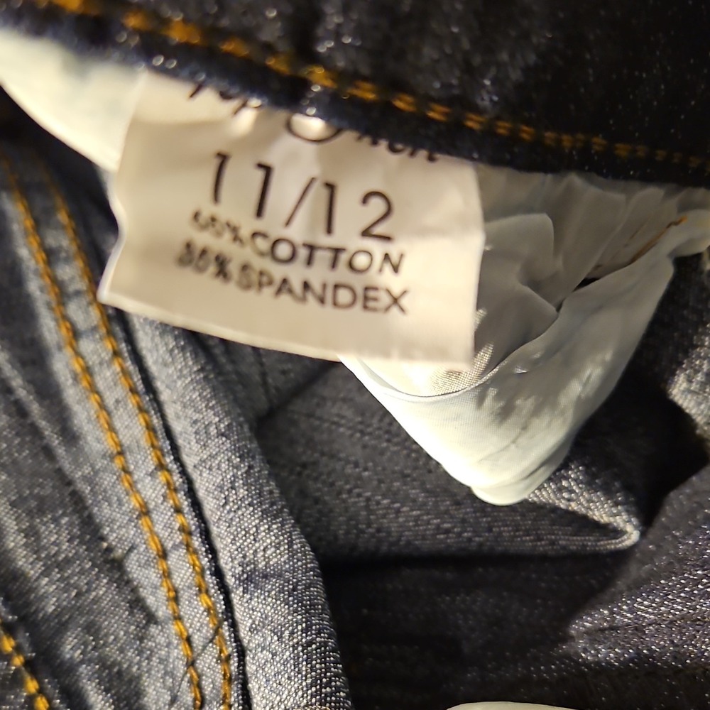 Top Jhon Dark Blue Denim Straight Jeans woman 5-Pocket Button Embroidered - Picture 11 of 12